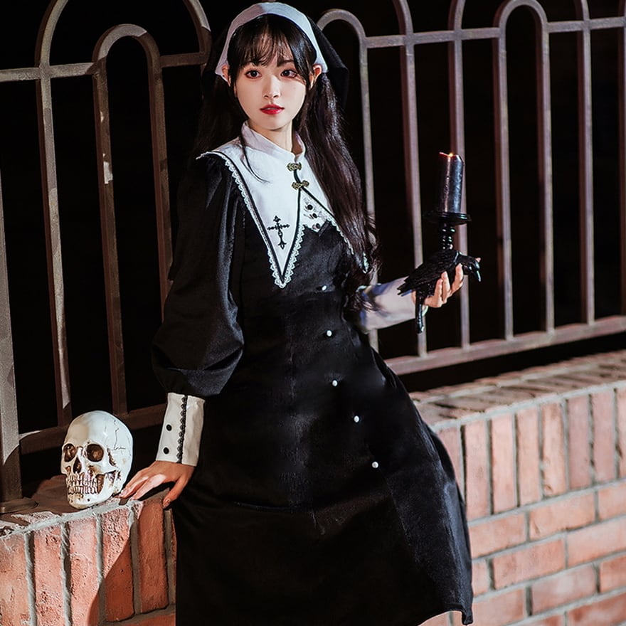 SEASONZ ロリータ ゴスロリ 修道女 十字架 つけ襟 病み可愛い 地雷系
