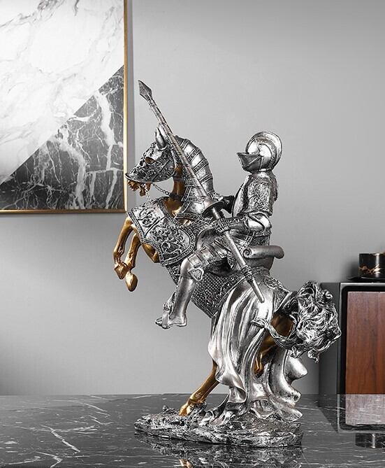 オブジェ 騎兵 重厚感 置物 オーナメント インテリア ディスプレイ