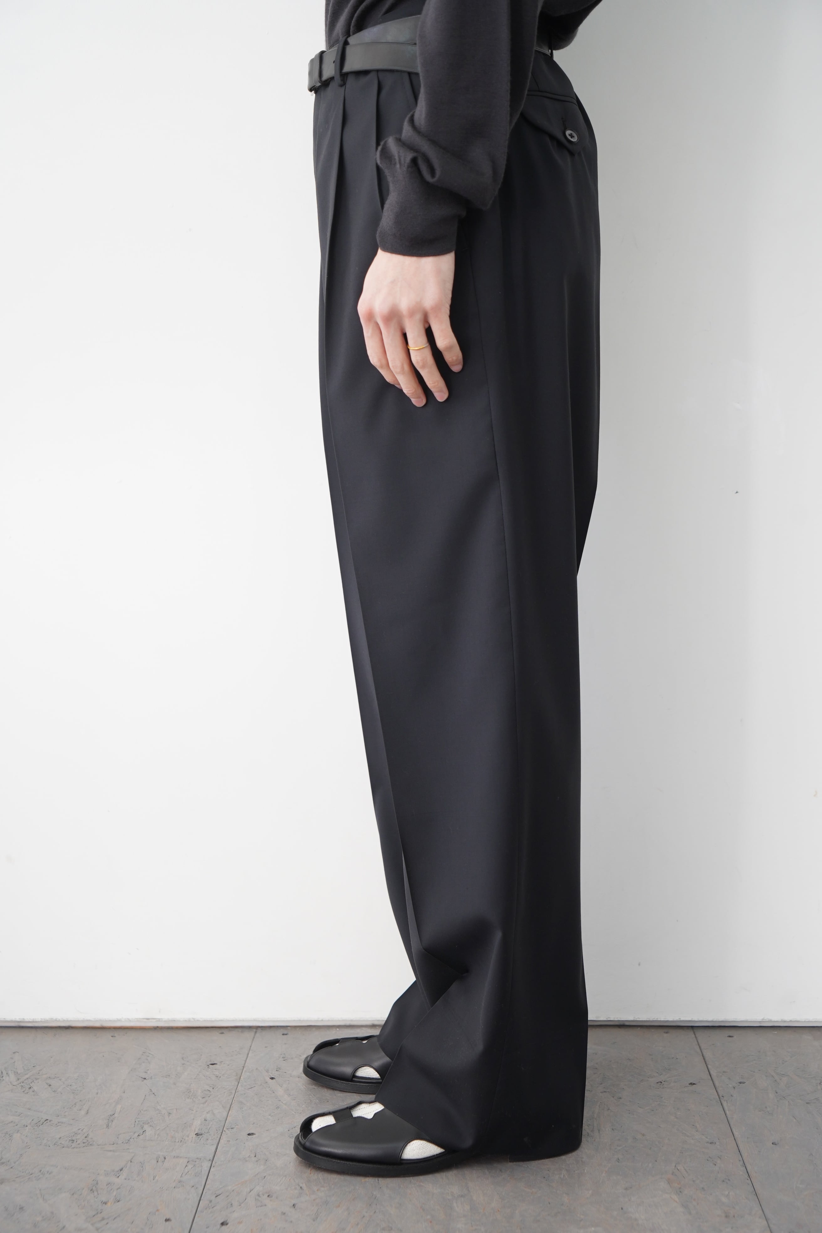 MAATEE&SONS / EX.俺たちのスラックス WOOL SILK(BLACK) | LiNN