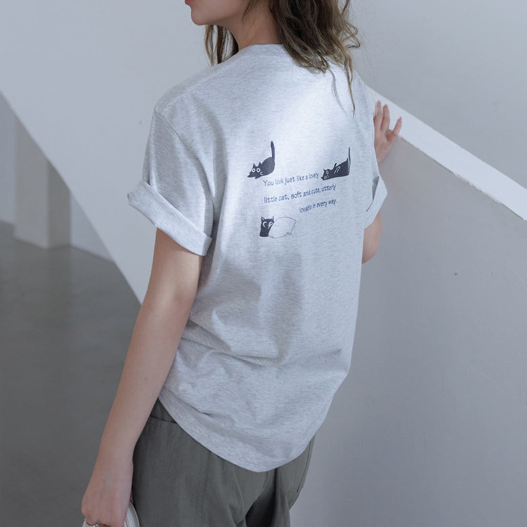 cat print cotton tshirt