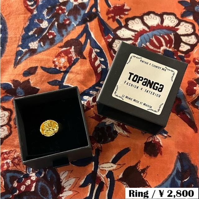 TOPANGA Jewelry Heritage Gold Lion Ring, Size 19-20. A simple, vintage, antique-style Lion ring perfect as an accessory present.