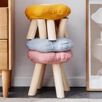 スツール ロータイプ 高さ22cm ８色展開  花型 緑 紫 グリーン パープル ソファスツール 椅子 ファッションソファスツール コーヒーテーブル ホーム 小さなスツール ロースツール 木製 ラムスキン