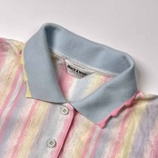 Black & White SPORTSWEAR ブラックアンドホワイト ストライプ 半袖 ポロシャツ M/マルチ レディース ゴルフ