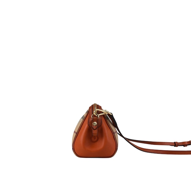BURBERRY バーバリー ノバチェック ショルダーバッグ ベージュ×オレンジ ロゴ PVCレザー 2WAY ワンショルダー vintage ヴィンテージ オールド 2e2732