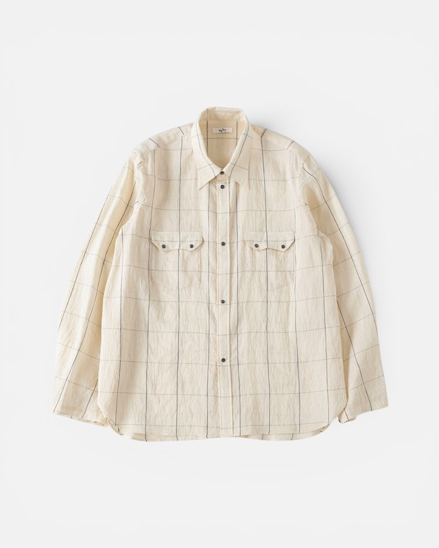 saby WESTERN SHIRTS - Type Flax Rayon - BLACK CHECK
