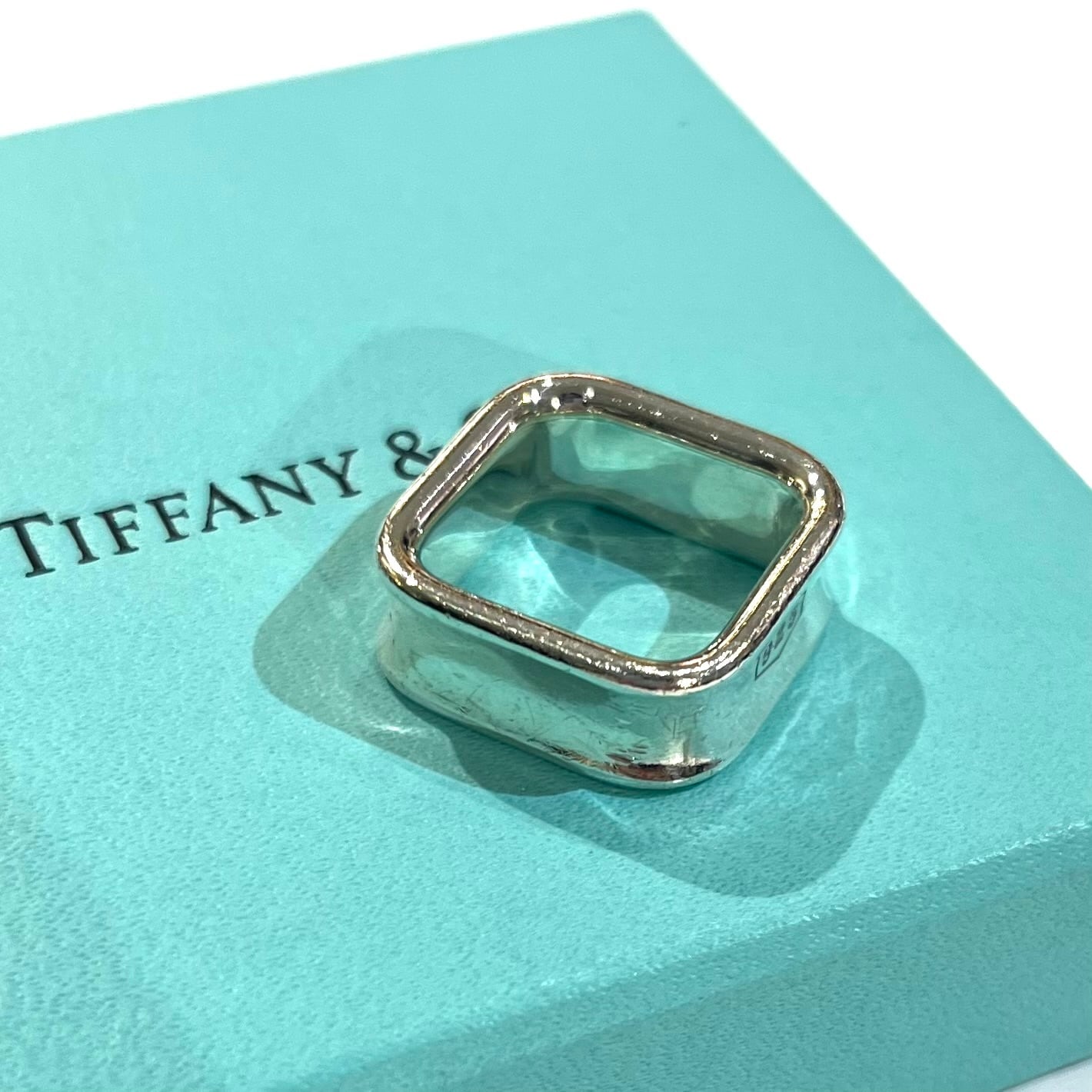 TIFFANY&CO.】2151 希少1837スクエアリング／11-12号／シルバー925