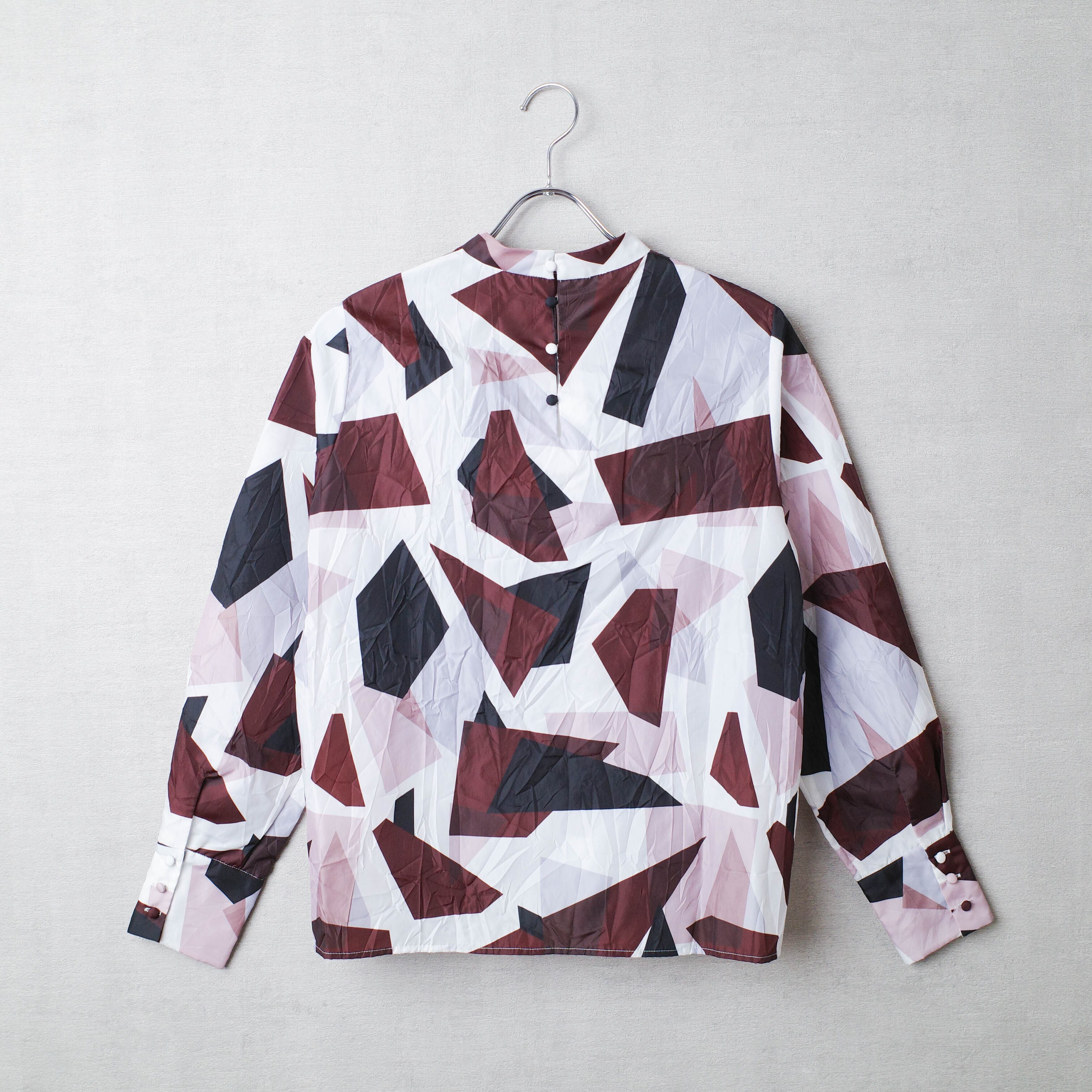 [NEW] RIM･ARK	NOCOLLOR GEOMETRY PRINT BLOUSE 460BAL30-0210