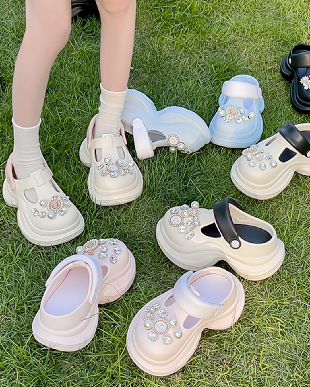 ビジューチャームスリッポンサンダル(5 colors) 2505049