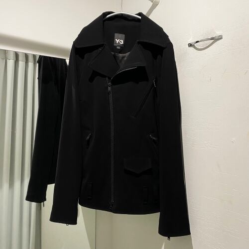 Y-3 ワイスリー ジャージーライダースジャケット ブラック size-S 【中 