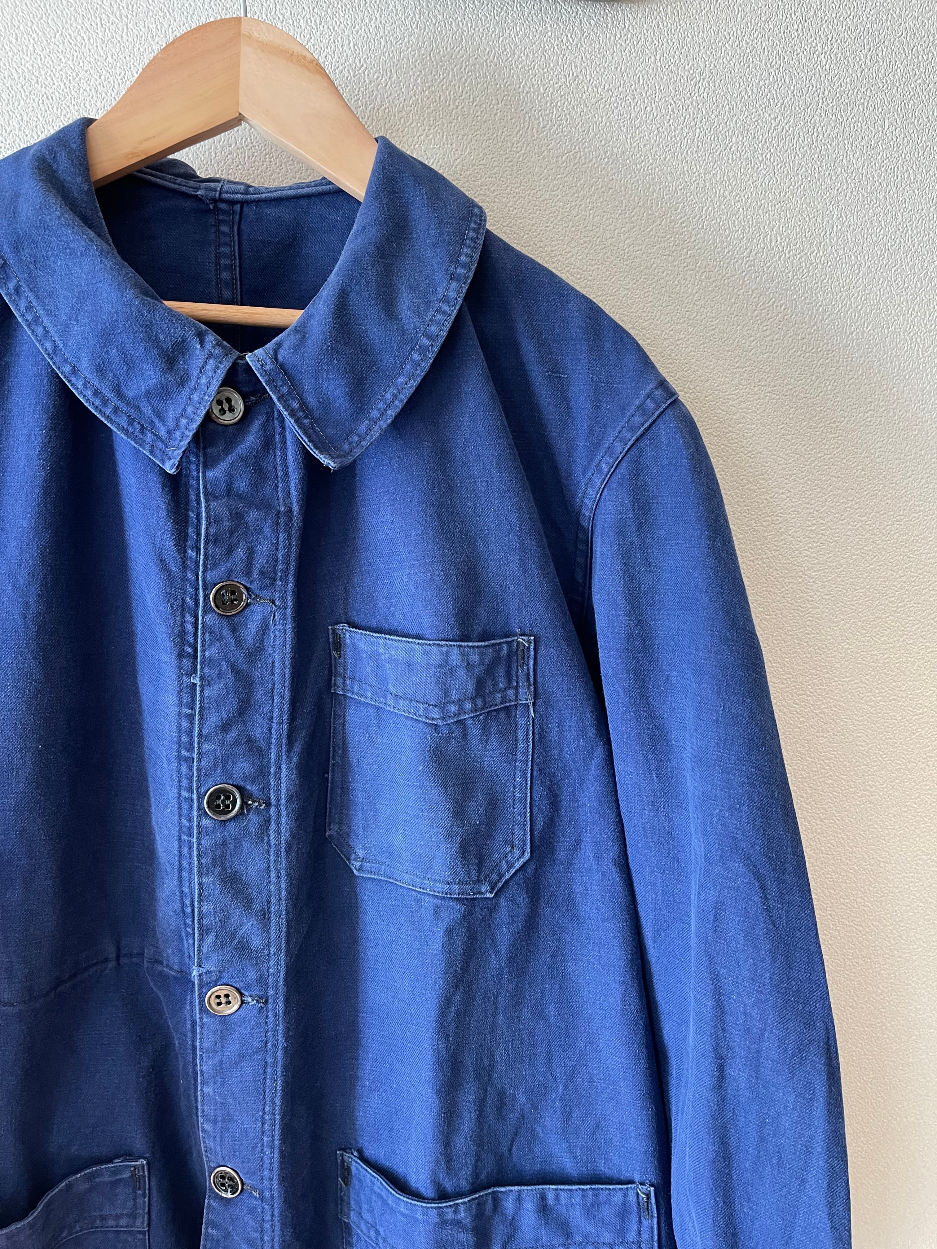 1940s French vintage cotton Blue Work Jacket