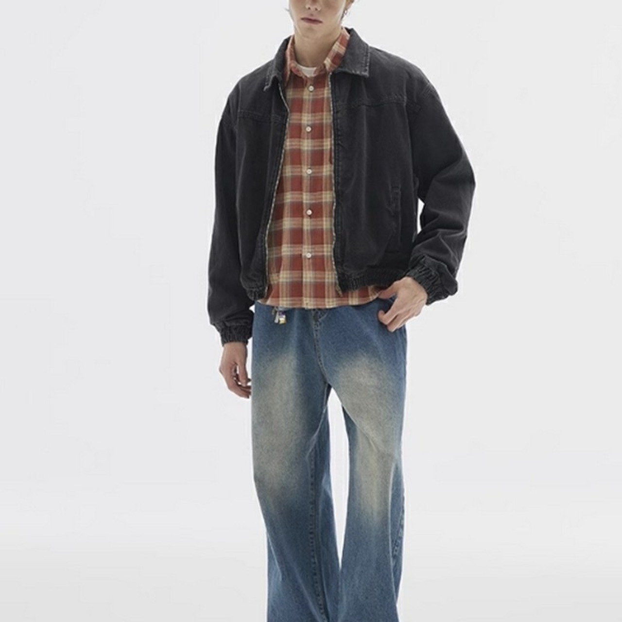 レトロウォッシュ ショートデニムジャケット af0066