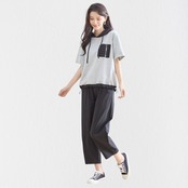 TRUBE タック入りバルーンシルエットパンツ【L~LL】ブラック