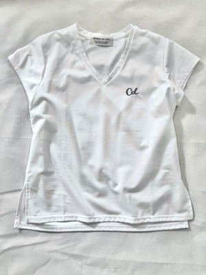 Vネック刺繍フレンチTee