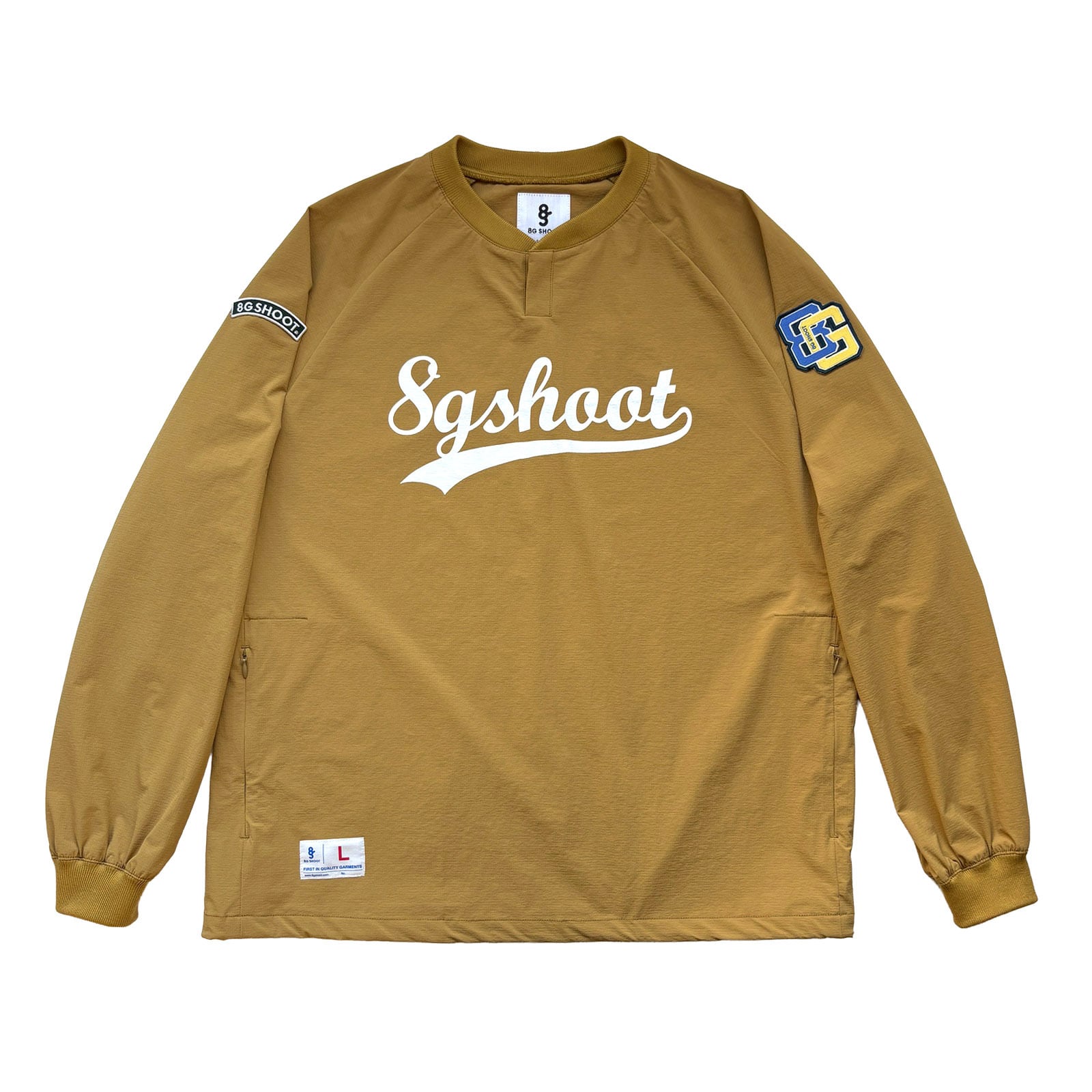 CORDURA NYLON HENLEY NECK PULLOVER JACKET -MUSTARD-