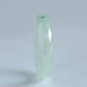 【16.5号】白とグリーンのグラデーションも楽しめる天然白翡翠リング くり抜き甲丸リング A貨翡翠 jd_rg1484