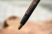 革軸ペン【 ROCADO シェルコードバン MARBLED  (ブラック) 】