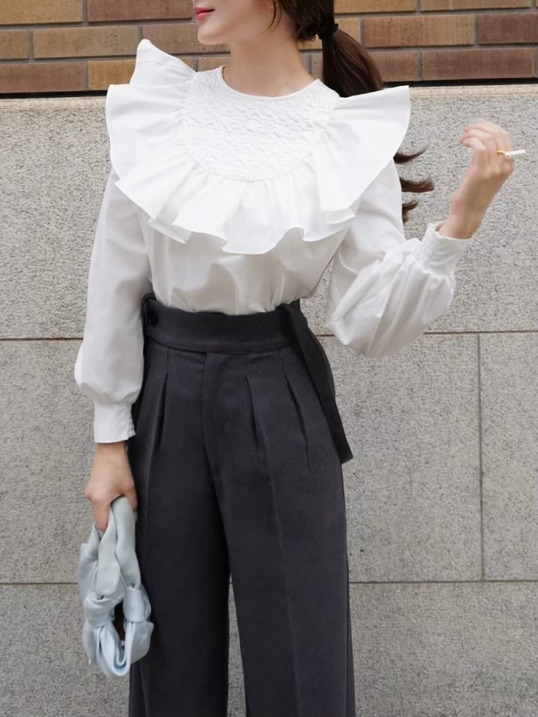 hyeon ヘヨン　sheer cloudy blouse ブラウス