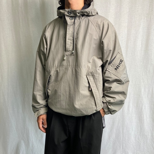 00年代 NIKE ナイキ リップストップ アノラックパーカー メンズL相当 