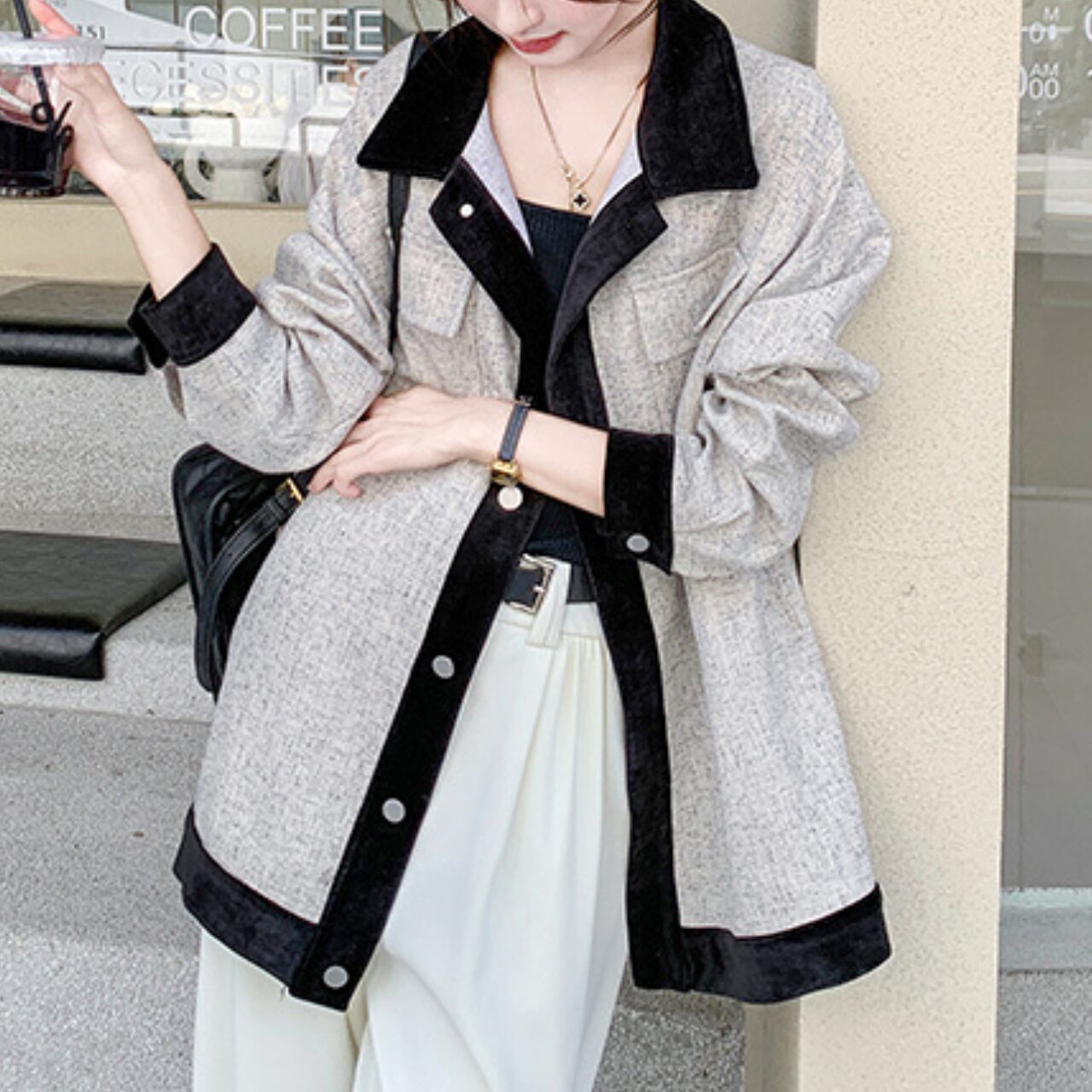 コントラストカラージャケット A4367