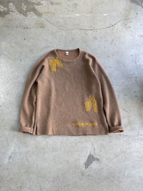 DA'S / Drawing Sweatshirt/camel(ダズのドローイングスウェットシャツ, キャメル)