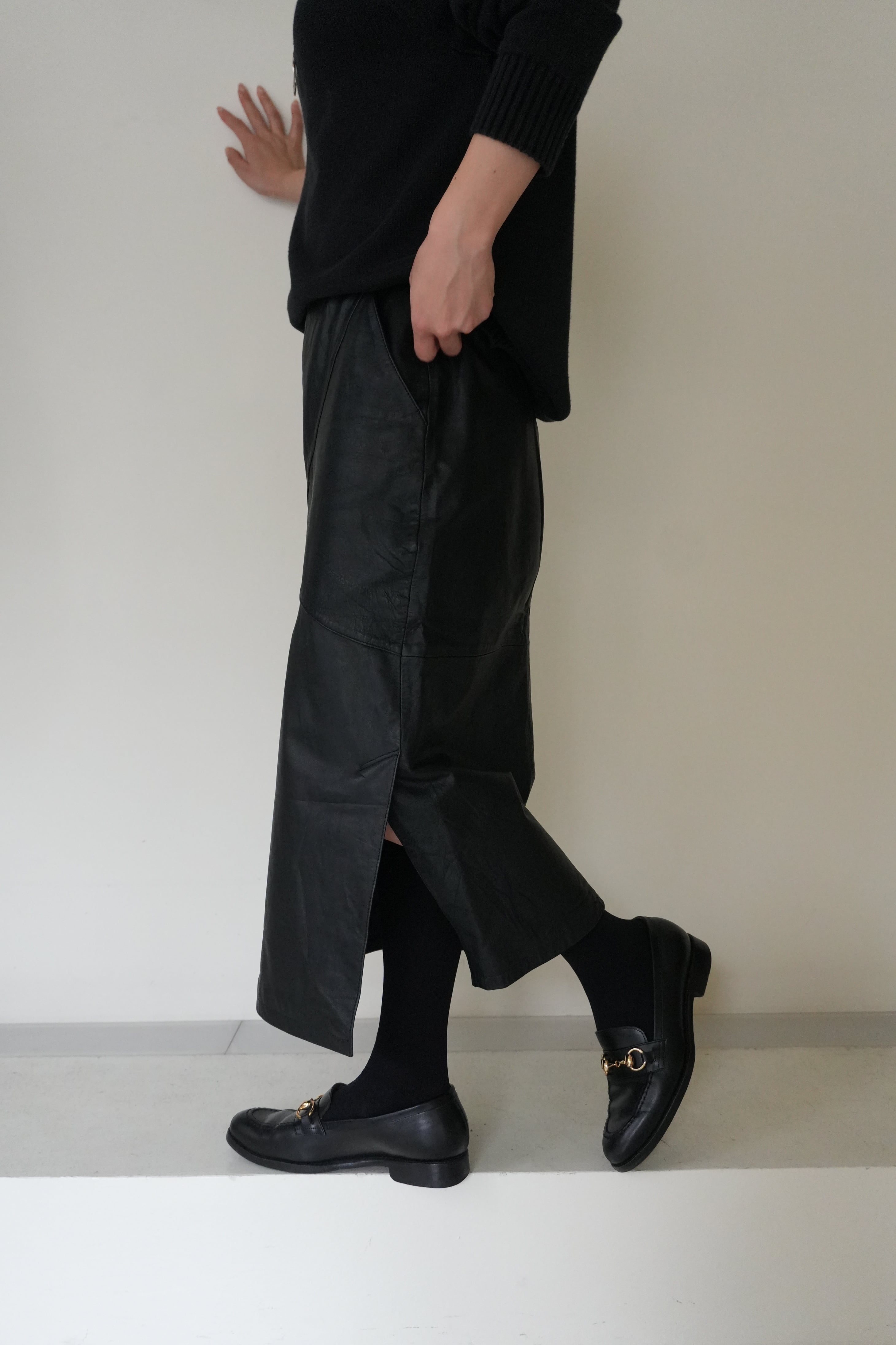 80s leather skirt
