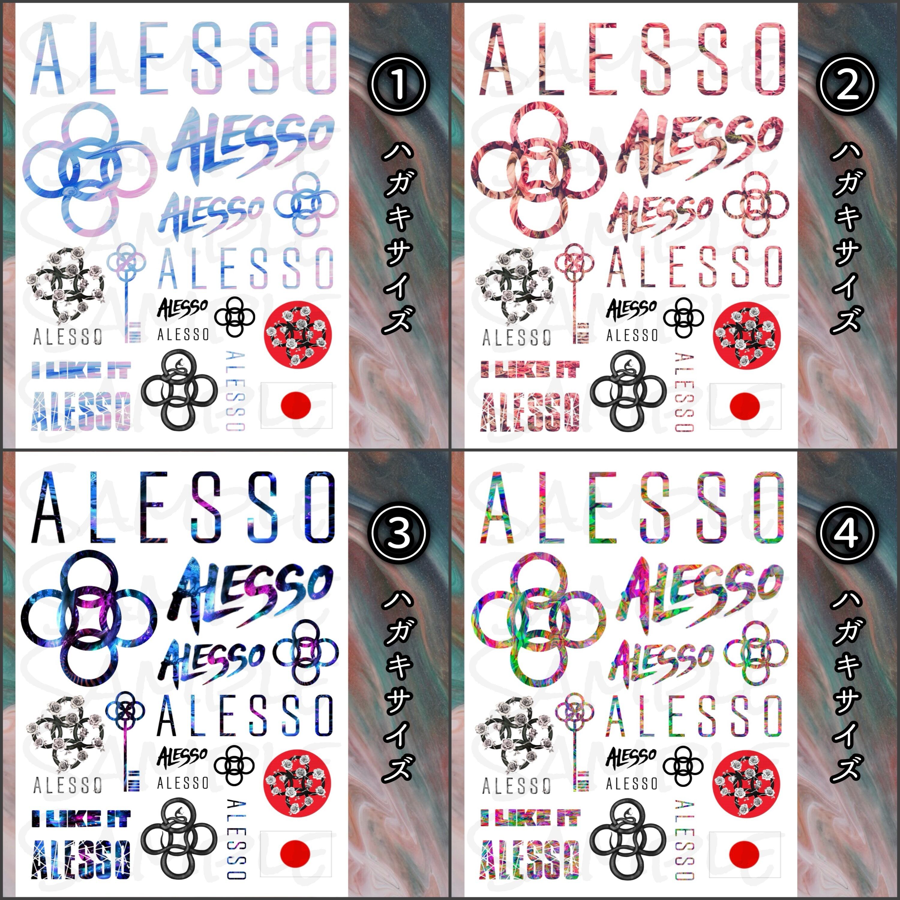 カラー①〜④Ver.】Alesso タトゥーシール | シール雑貨店【MIMINE】