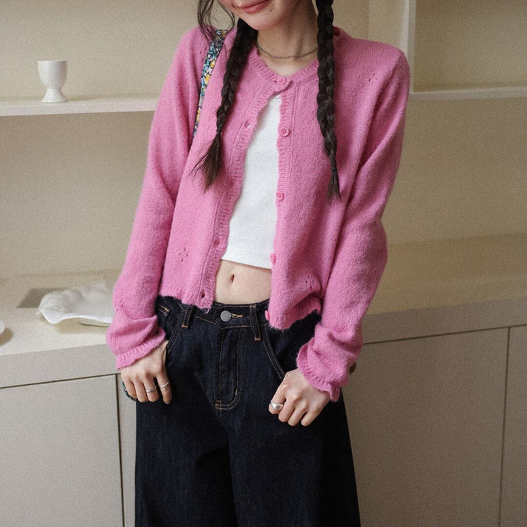 short knit button cardigan