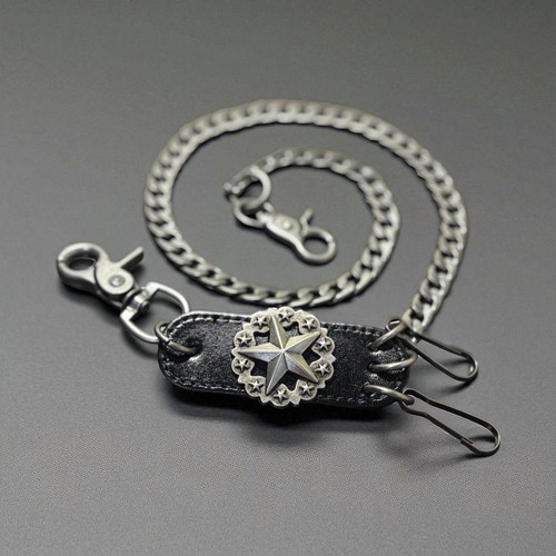 喜平 約69cm ウォレットチェーン アメカジ クリップ シルバー kw17