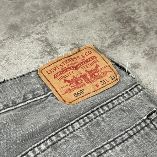【W36 L34】 usa levi's 先染ブラック リーバイス 569 詳細写真3