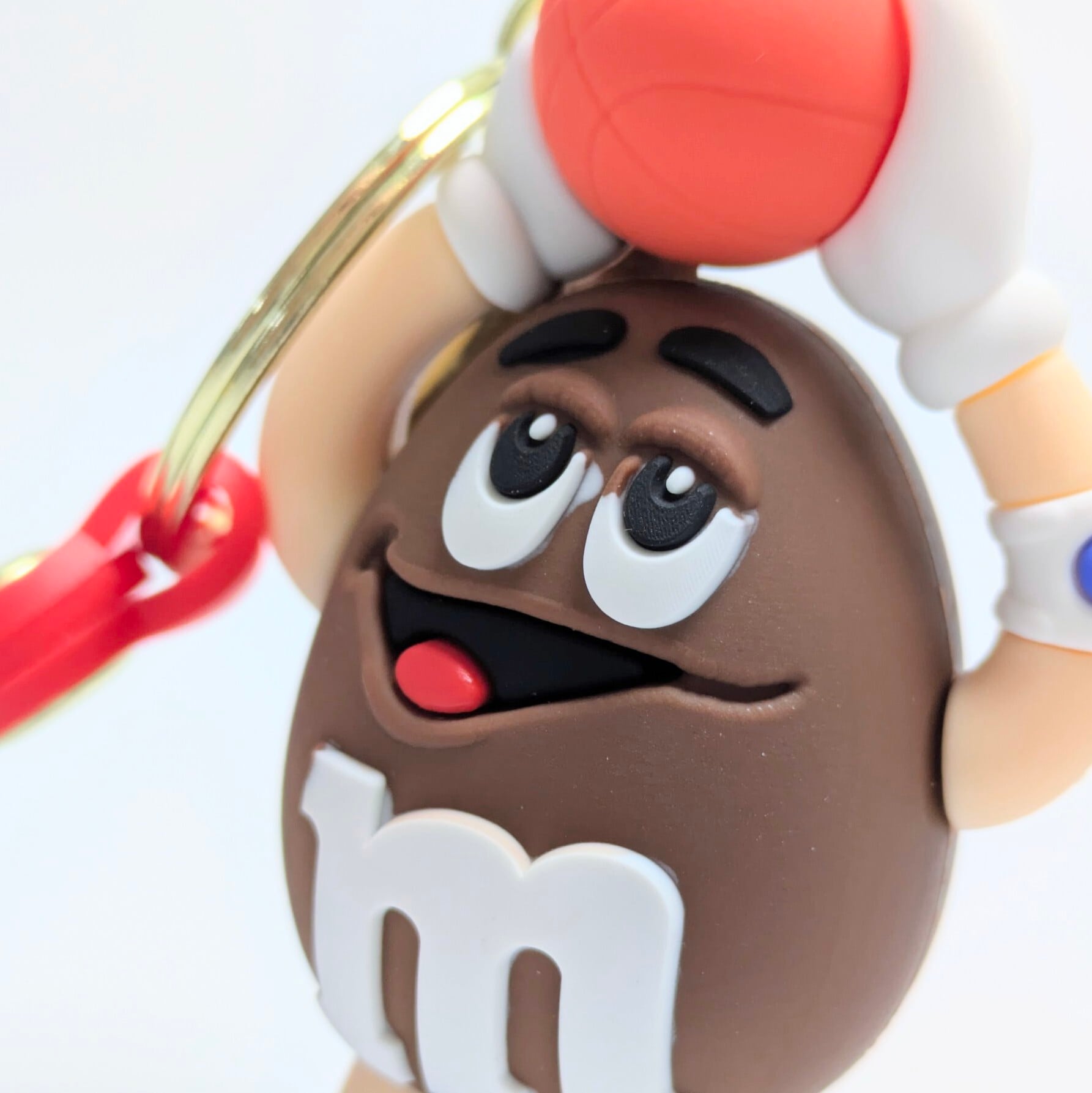 【 m&m's  ( エムアンドエムズ )  】3D Rubber KeyHolder / 3Dラバーキーホルダー バスケットボール / BROWN〚アメリカン雑貨 アメトイ〛