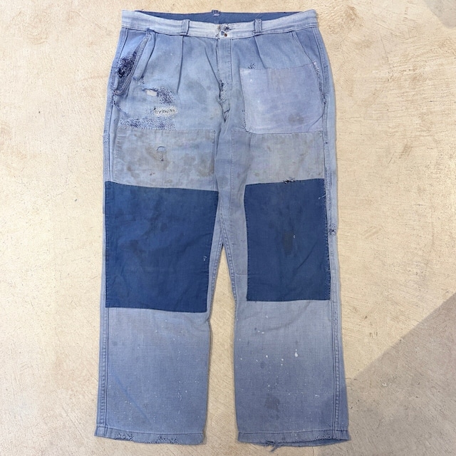 EUROPE VINTAGE WORK PANT FADE DAMAGE&REPAR