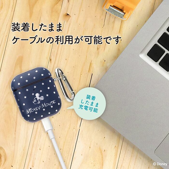 Airpods ディズニー エアーポッズ カラビナ付き Puレザー ケース ソフトケース ソフト キャラクター ミッキー ミニー かわいい おしゃれ エアーポッズケース カバー イヤホン Airpodsケース 収納ケース ワイヤレスイヤホン 保護カバー 保護 S Pg 7h856 Stars
