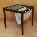 DENMARK FRDR.FURBO SOLID TEAK SIDE TABLE/W.MAGAZINE STAND