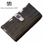 【完売】財布　シルク財布　軽い財布【新作限定品】【5個限定】【残り2個】シルク財布　絣財布　財布　ブラック　カンボジアシルク　シルク　ソウタカンボジアシルク