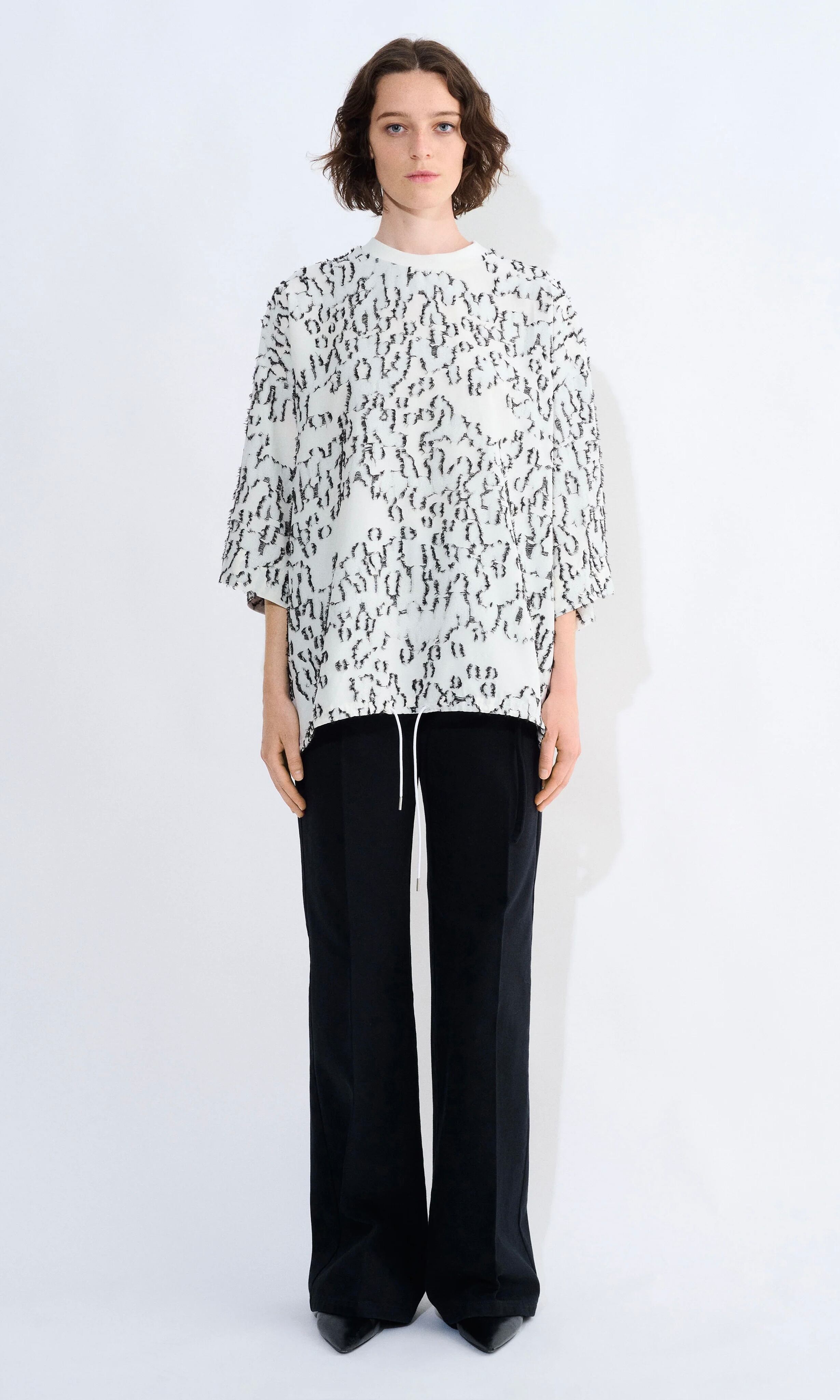 Christian Wijnants 】THABANI BOXY TOP WITH DRAWSTRING HEM AND