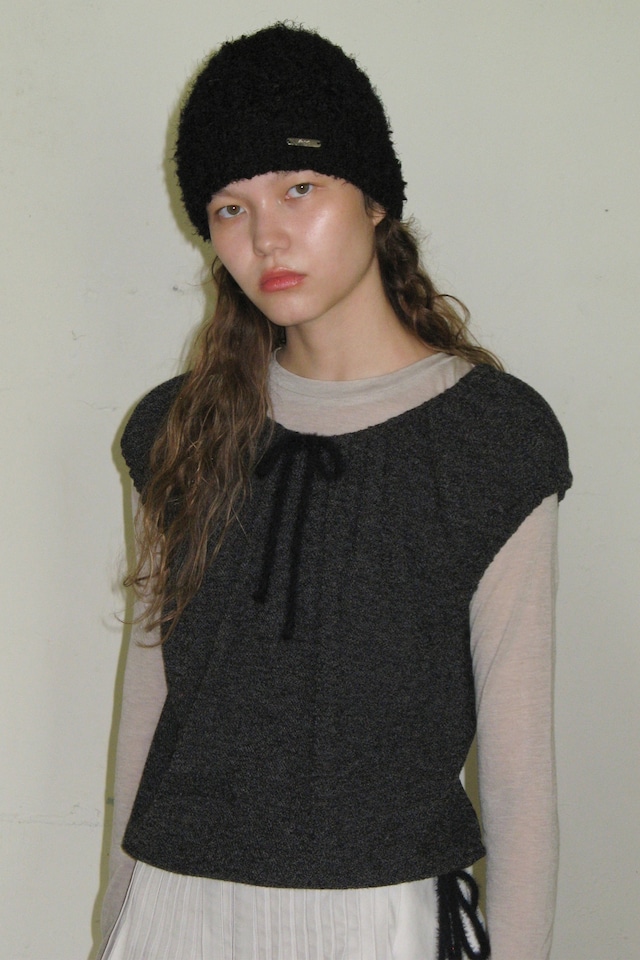 [SINOON] SHIRRING CAP SLEEVELESS (MELANGE GREY) 正規品 韓国ブランド 韓国通販 韓国代行 韓国ファッション シヌン シヌーン