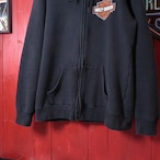 Harley-Davidson ジップアップパーカー　ハーレーダビッドソン　黒　バックプリント