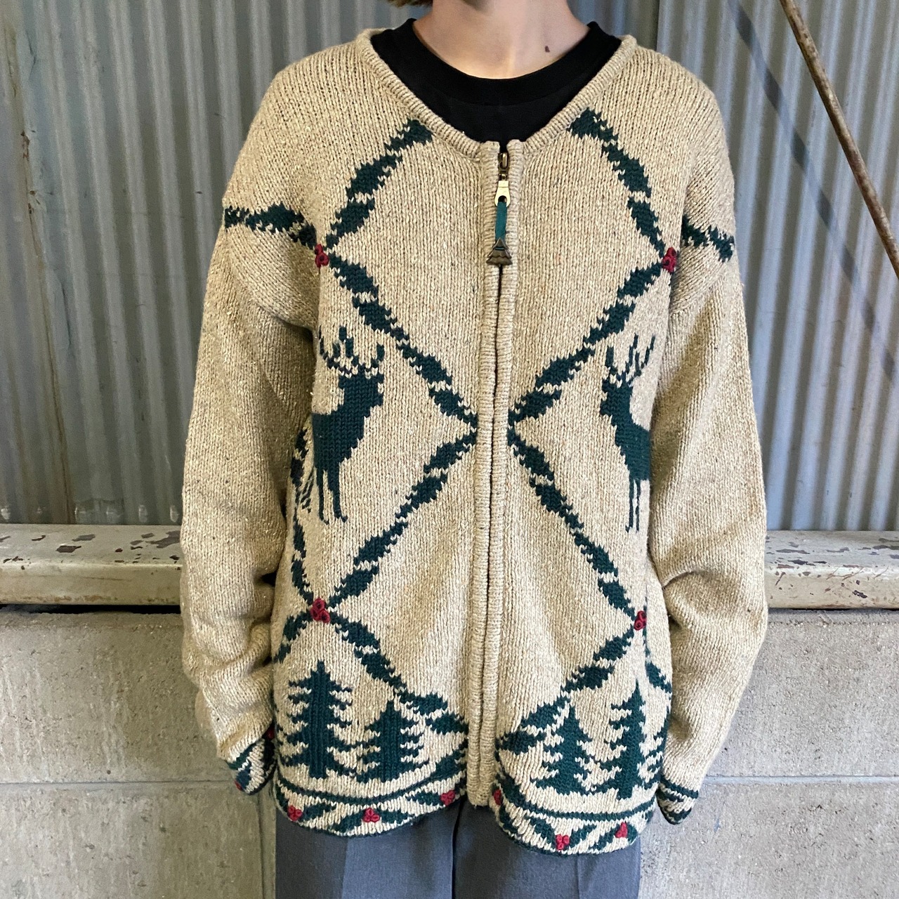 Woolrich ウールリッチ クリスマス フルジップ ウールニット 