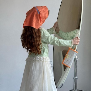 春花柄フリルデザインカーディガン