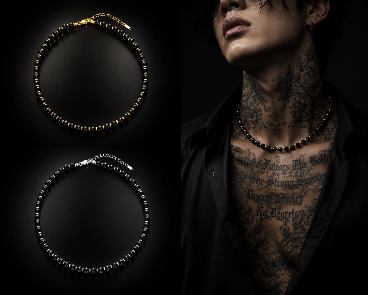 316L Black shell pearl necklace【6mm】