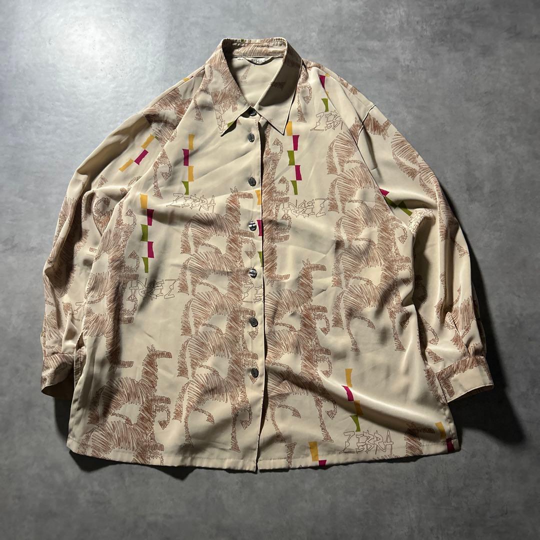 ヴィンテージ ユニセックス アニマル プリント ヨーロピアン デザイン シャツ