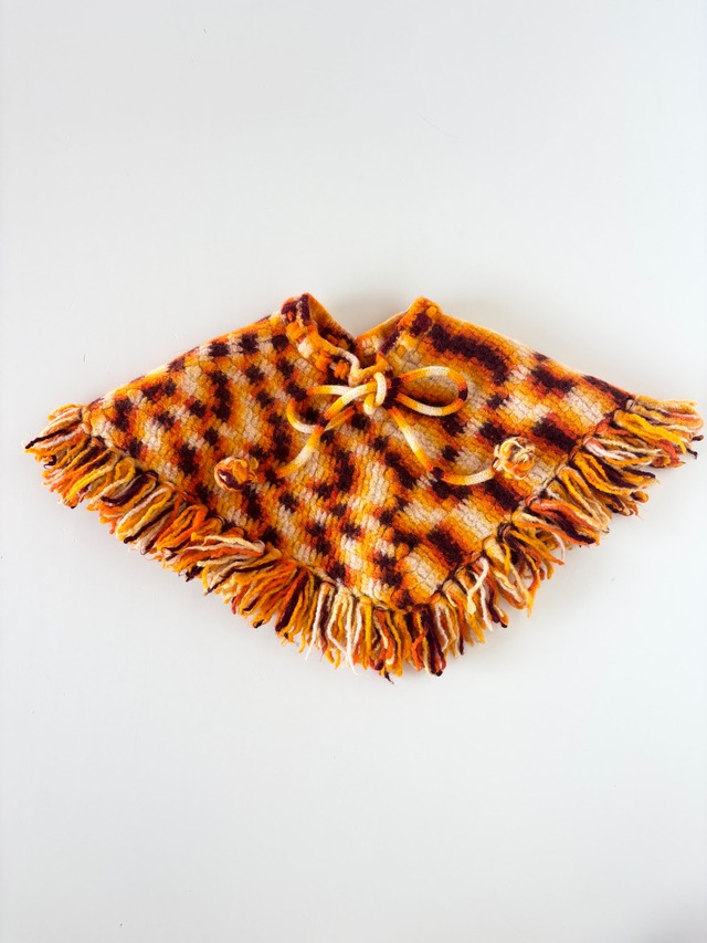 【3-5T相当・vintage 】ニットポンチョ