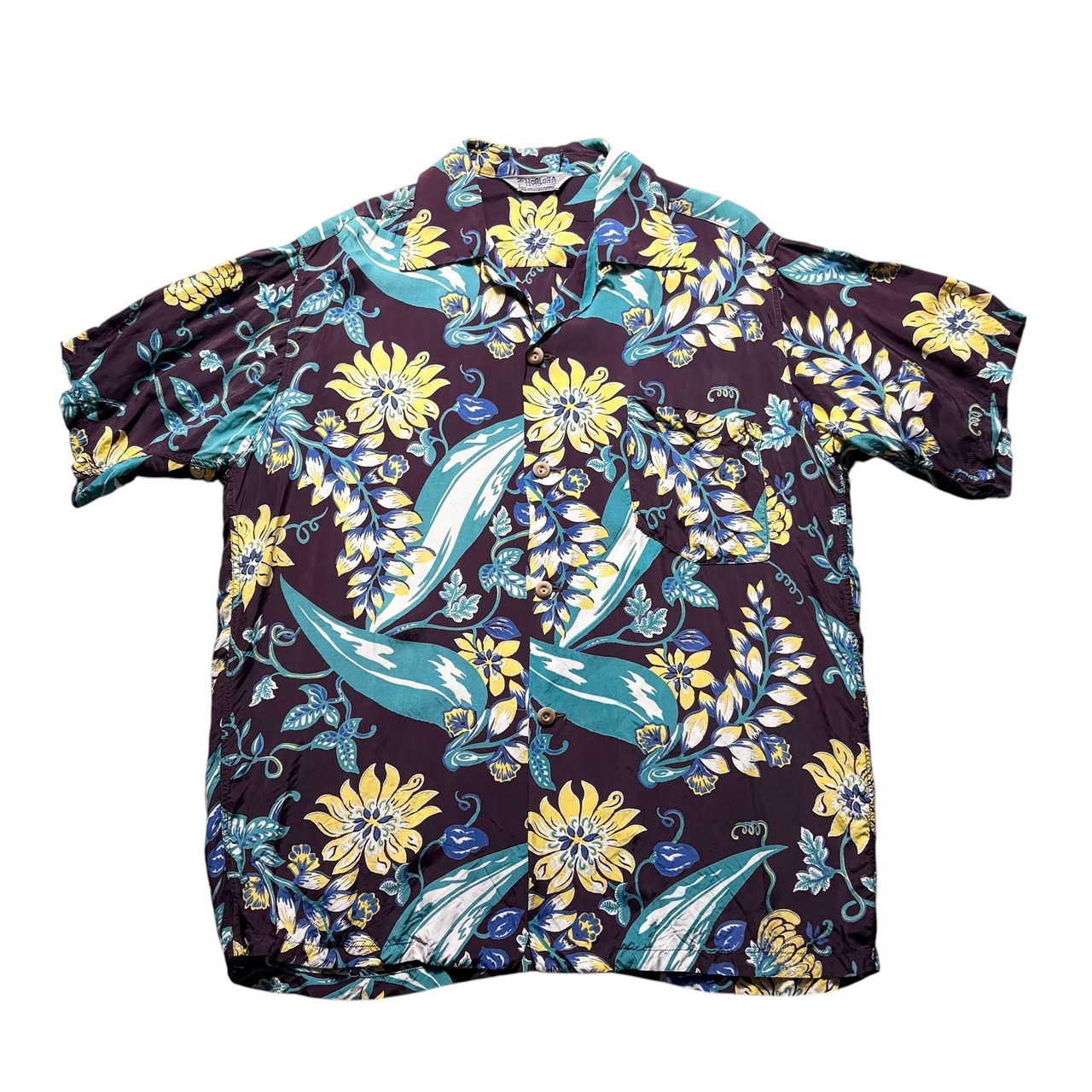 vintage 1950’s HOALOHA rayon hawaiian shirt “floral”