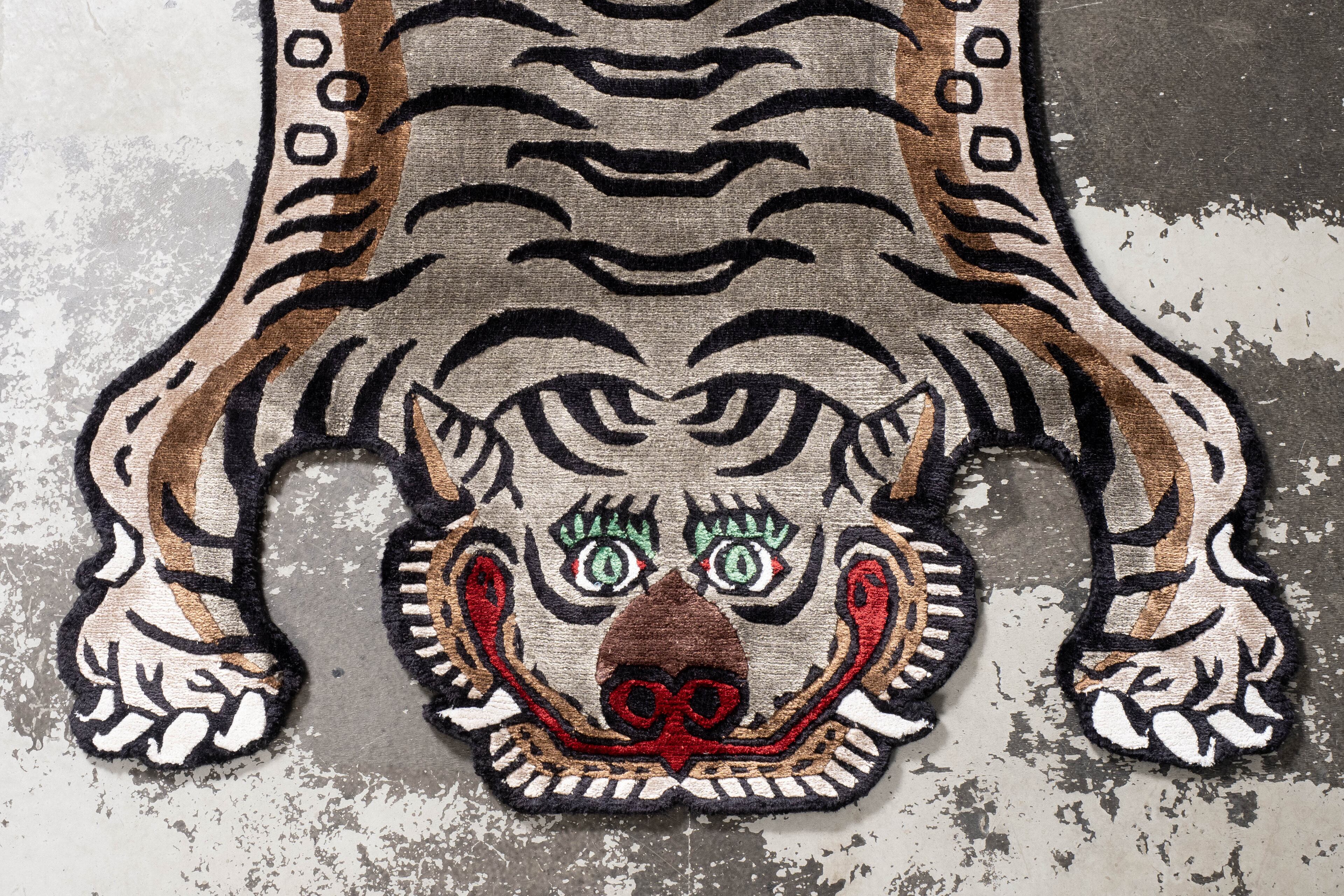 Tibetan Tiger Rug 《Sサイズ•シルク079》チベタンタイガーラグ