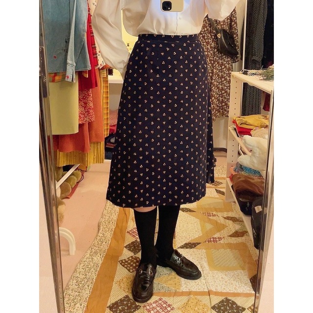 laura ashley / flower corduroy skirt