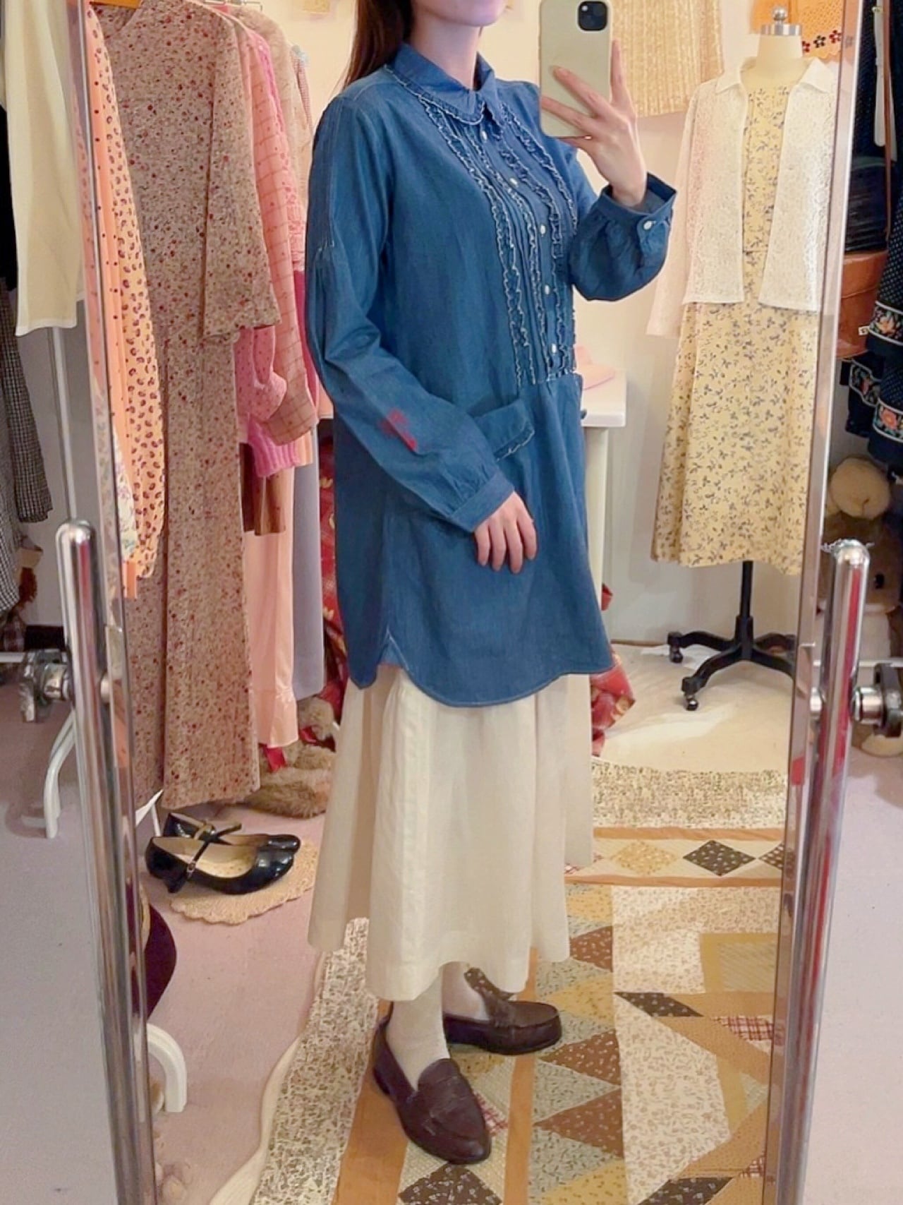 PINKHOUSE / frill pocket denim blouse