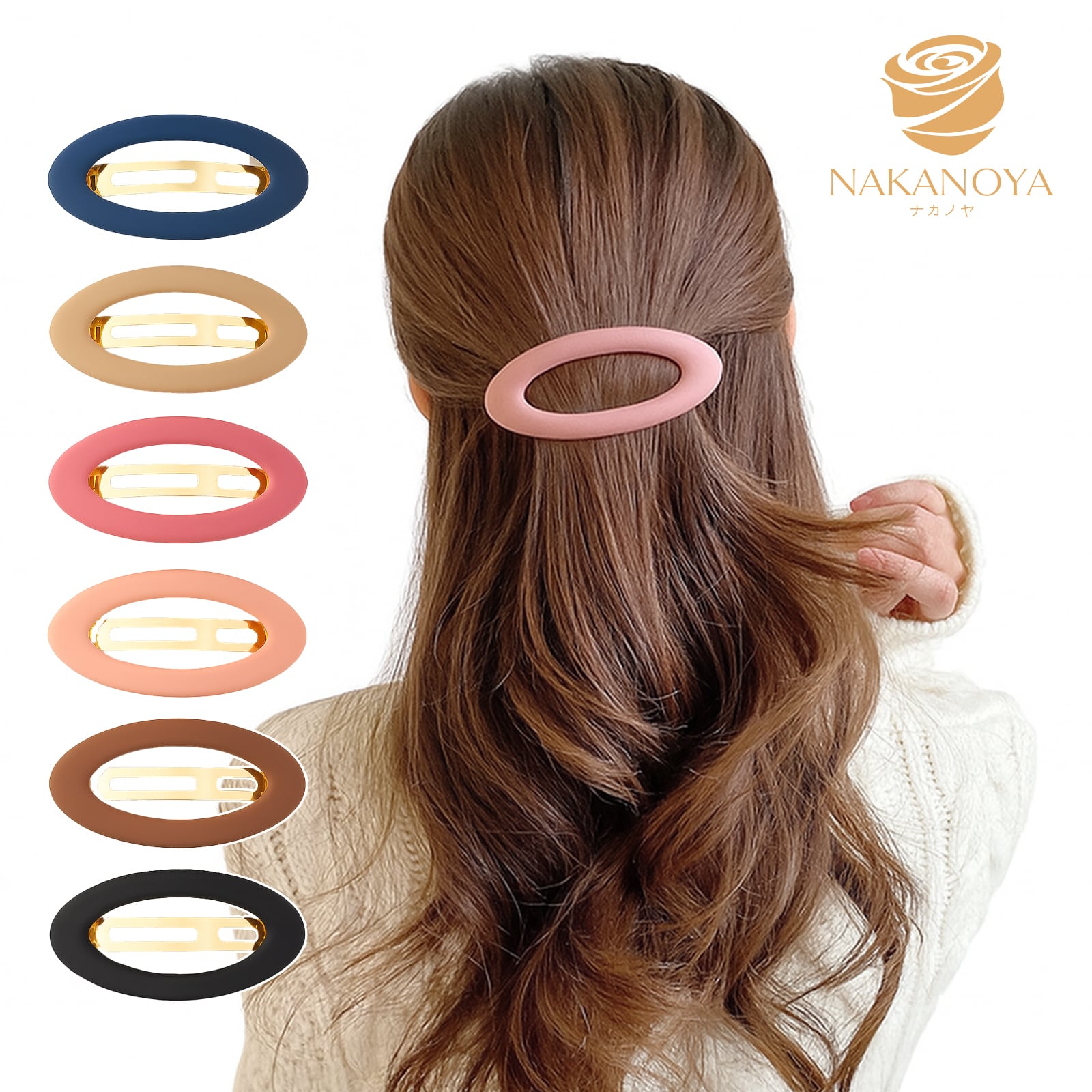 ナチュラルオータムバレッタ 押し花 本物 髪留め isa-0021z.jpg