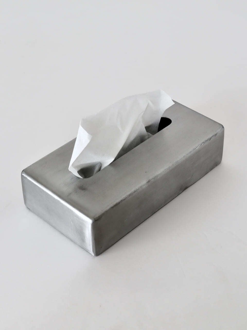 ティッシュケース アルミニウム マット仕上げ|Aluminium Tissue Case Matte - PUEBCO
