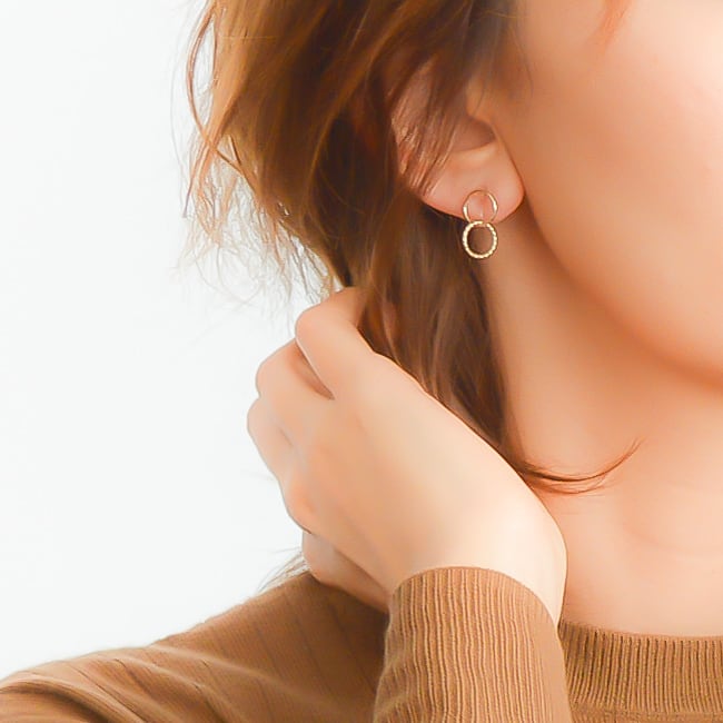 Double Ring pierces gold n456 | naotjewelry 身に付けるほどに美しい