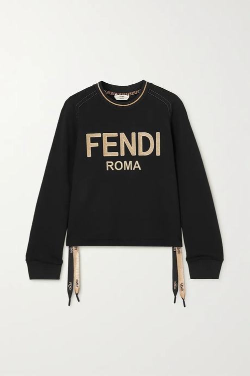 FENDI　コットンジャージースウェットシャツ　ブラック